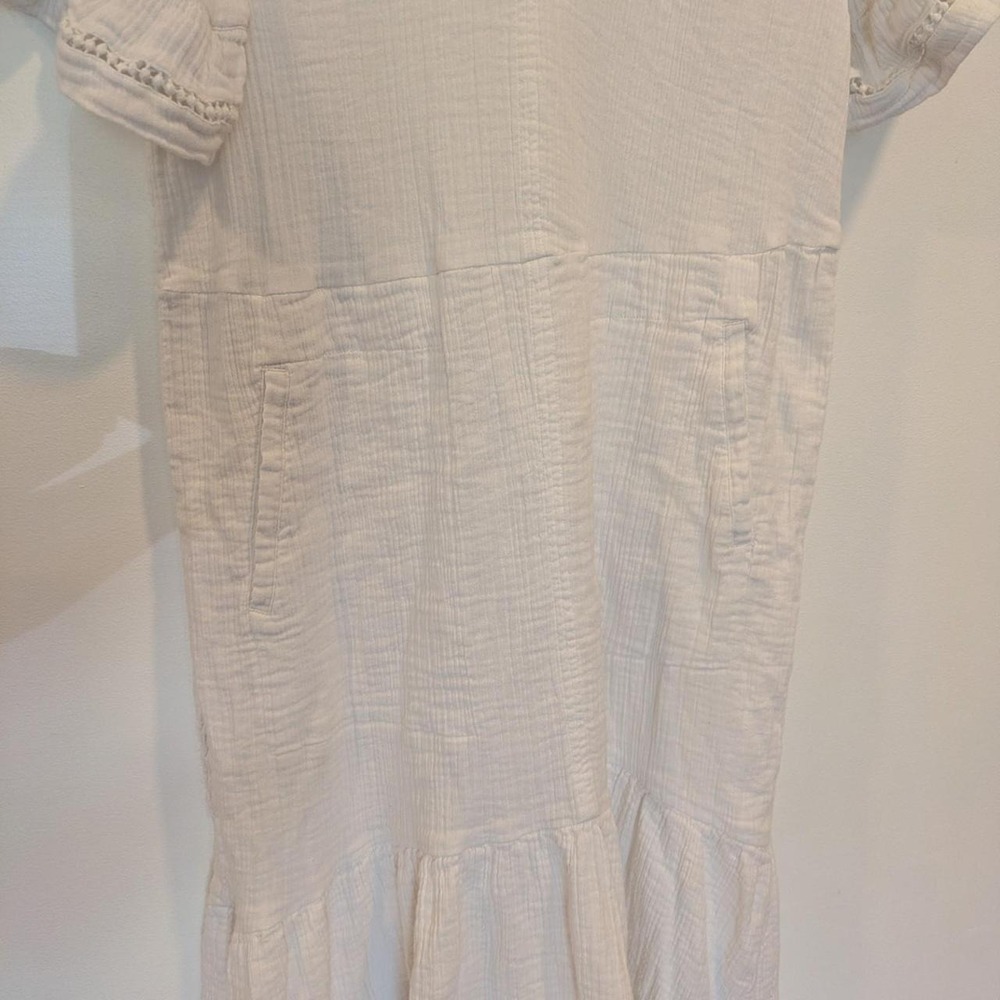 Me and Em Fit and Flare Dress 6 100% Cotton Gauze SS21WD40 White Beach Luxury - Picture 5 of 8